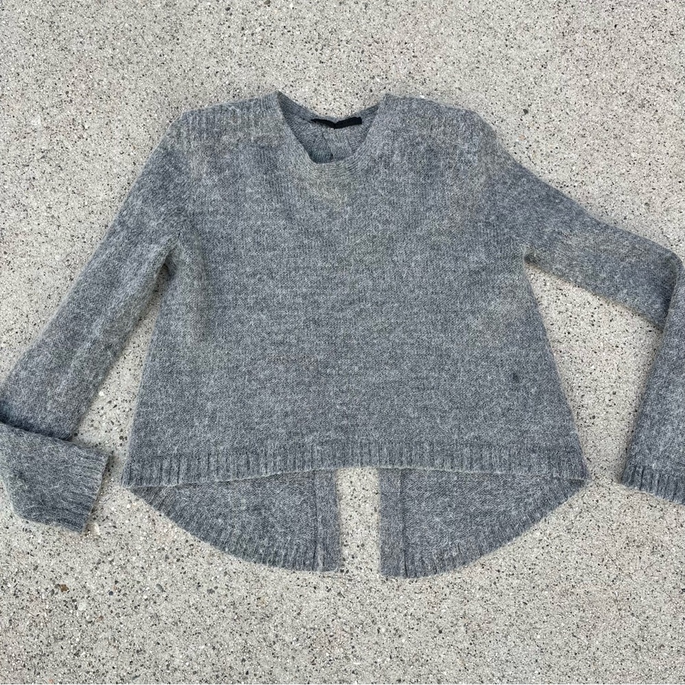 Jenni Kayne Sweater Baby Alpaca wool acrylic Gray Women's long sleeve